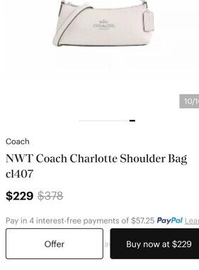 Coach Charlotte Shoulder Bag in Light Pink Leather with Silver Hardware